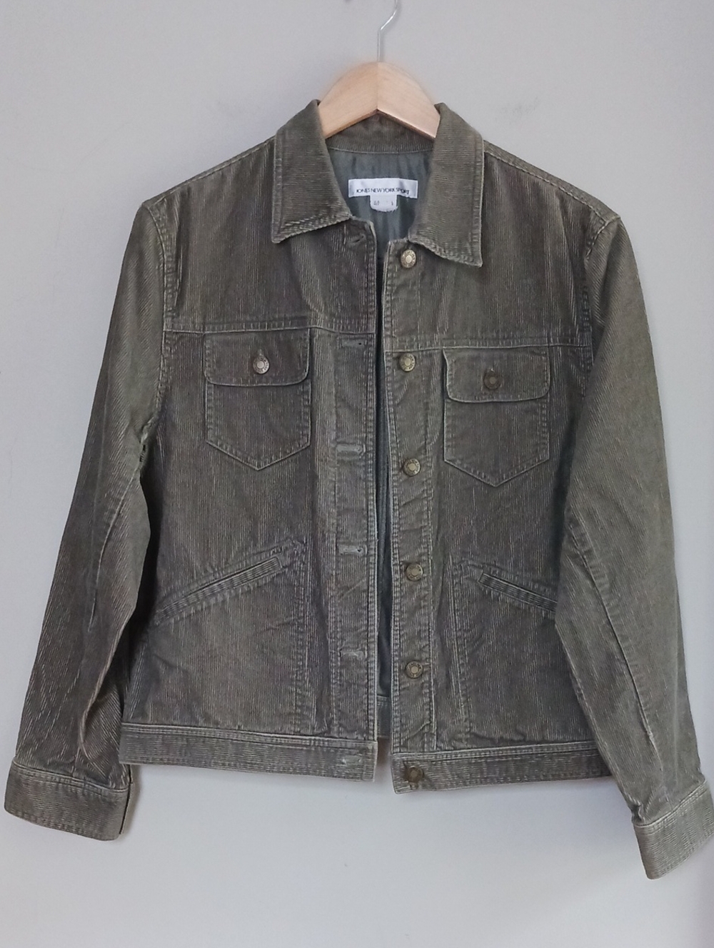 Jones NY Sport Olive Green Corduroy Jacket Size L